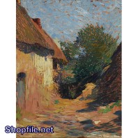 TSD3579 - Tranh sơn dầu ngôi làng bằng đất